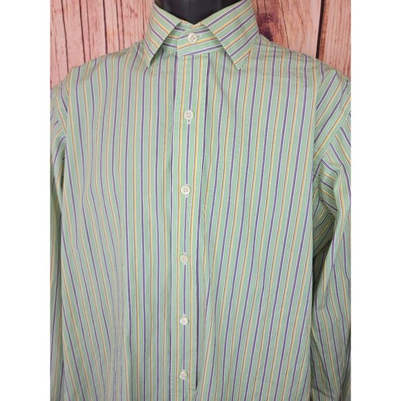 Polo By Ralph Lauren Regent Classic Fit Striped Mens Dress Shirt 16/35 XL - Picture 3 of 7